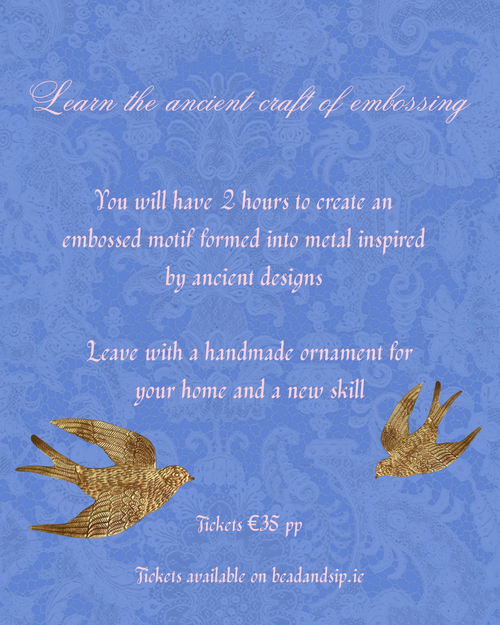 Embossed wall ornament workshop - 18th of Sept, Meades wine bar